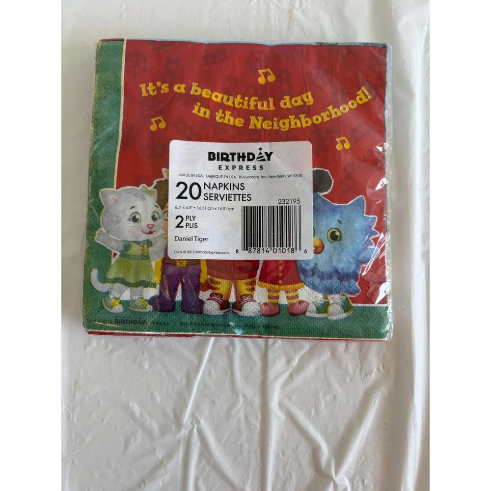 Daniel Tiger's Neighborhood Birthday Party Napkins 20ct 2-Ply new 2015 origional